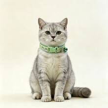 Cute Cartoon Adjustable Pet Collar With Bell And Print For Small And Medium Dogs And Cats - Green - View 1