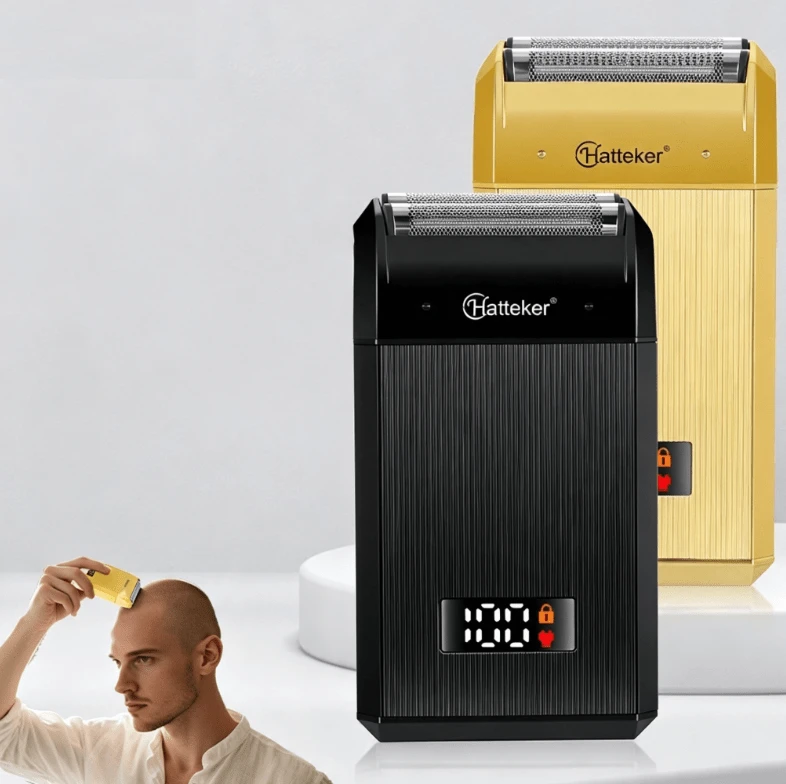 Hatteker 1 Peça Barbeador Elétrico USB, Barbeador de Lâmina Dupla Recíproca para Homens, Cortador de Cabelo para Uso Doméstico para Cabeça Careca - Multicolorido - Visão 1