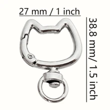 2/3/4pcs Rotating Cat Keychain Zinc Alloy Bag Hardware Spring Clasp Metal Ring Open Spring Loop, Perfect For DIY, Jewelry Metal Keychain Metal Shape Spring Clasp, Outdoor Metal Keychain Key Chain Bag Clip Hook Dog Chain Clasp Suitable For Phone Bag Keychain Hook Clasp Bag Hanging Hook, Handmade DIY Accessories, Halloween, Christmas - Multicolor - View 6