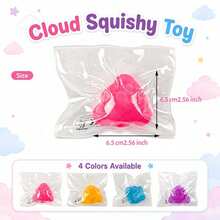 1pc Bright Cloud Shaped Squeeze Toy, Stress Relief And Sensory Play Fidget Toy, Cute Pocket Desktop Toy, Suitable For School Office Home Relaxation, Classroom Prizes, Party Favors, Children Teens Adults Birthday Christmas Easter Halloween Gifts - Multicolor - View 11