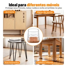 Protetor De Cadeira 16/32 Peça Silicone Móveis Pé De Mesa Qu Quadrado Médio 32 Unidades - Redondo Grande 32 Unidades - Visão 4
