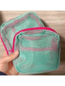 1pc Macaron Color Fresh Style High Quality Multifunctional Mesh Storage Bag, Cute Wallet Design, Portable Makeup Bag, Zipper Tissue Storage Box, Sanitary Pad Storage Bag, Suitable For Girls Home, Travel, Vacation And School Use,Back To School - Multicolor - View 4