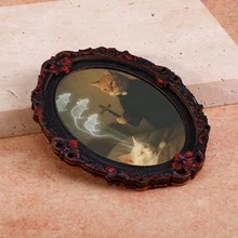1pc Wooden Photo Frame Fridge Magnet, Exorcist Cat Pattern Fridge Magnet - Suitable For Home, Office, Study Room Fridge Decoration - Fridge Magnet! - one-size - View 8
