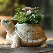 Tortoise Shaped Succulent Flower Pot Candle Cup Silicone Mold Large Tortoise Storage Cup Candle Cup Gypsum Mold Home Decor Ornament Mold Candle Cup Flower Pot Cement Concrete Mold Home Decor Garden Decor Gift - A - View 4