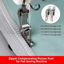EDCUEBE7 4/8 Pcs/Set Set Kaki Penekan Sempit, 4 Ukuran Kaki Penekan Mesin Datar Cocok Untuk Pembuatan Resleting, Kain Rajut dan Tipis - Aksesori Mesin Jahit Dengan Pemandu Tepi Kiri/Kanan - kaki penekan alas datar - View 2