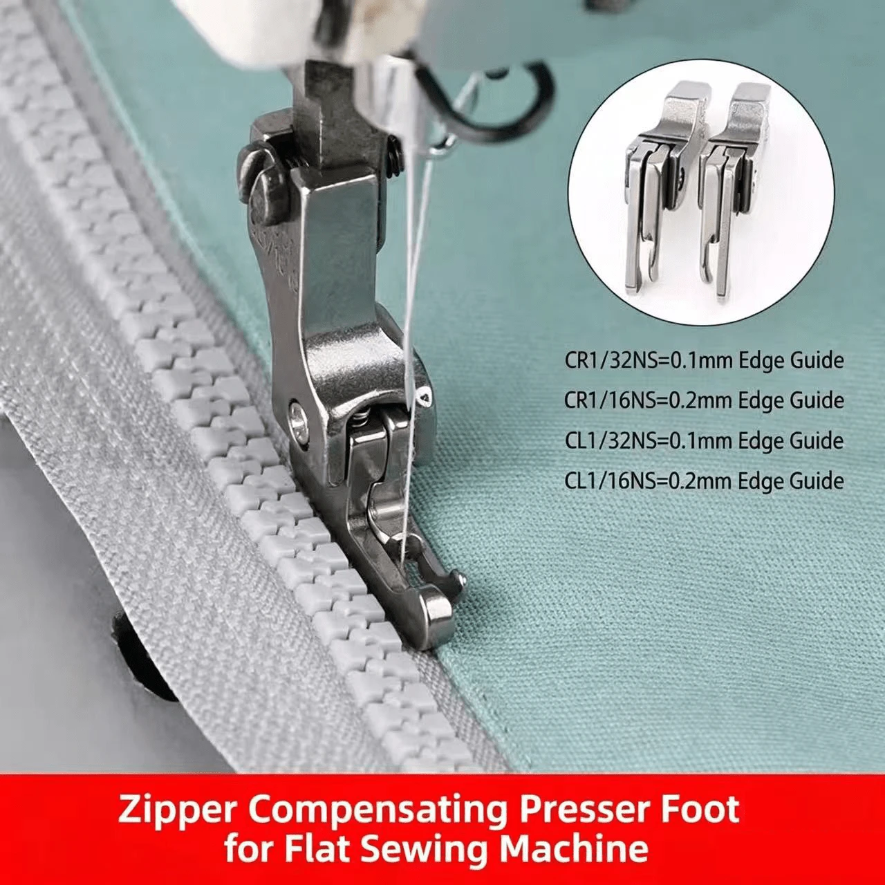 EDCUEBE7 4/8 Pcs/Set Set Kaki Penekan Sempit, 4 Ukuran Kaki Penekan Mesin Datar Cocok Untuk Pembuatan Resleting, Kain Rajut dan Tipis - Aksesori Mesin Jahit Dengan Pemandu Tepi Kiri/Kanan