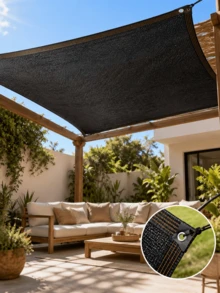 D&M Anti-Uv Black High-Density Polyethylene (Hdpe) Shade Net, 95% Shading Rate, Size 3*4 M, Aging-Resistant Mesh with Reinforced Edges, Ideal for Greenhouses, Balconies, Gardens, Vehicles and Terraces - A - Ver 7