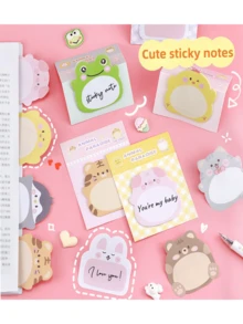 25/20/16 piezas Notas adhesivas con dibujos animados lindos de animales para niños - multicolor - Ver 3