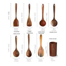8 pièces Ensemble D'Ustensiles De Cuisine En Bois - Tabac - Voir 5