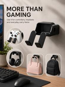 Universal Headphone Stand/Game Controller Stand, Multi-Function Self-Adhesive Plastic Wall Hook, Compatible With Switch And Game Controllers, Gaming Headphone Stand, Easy Install Self-Adhesive Desktop/Bedside/Sofa Mount - View 7