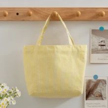1pc Customized Name Striped Bubble Tote Bag, Personalized Summer Vacation Handbag, Pink & Blue Color Scheme Summer Beach Bag, Unique Gift For Girls, Mini Travel Handbag - Multicolor - View 9