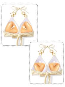 1 Pair Double-Sided Adhesive Triangle Breast Pads, Reusable Push-Up Pads, Suitable For Strapless Bras, Bikinis, Swimsuits, Sports Bras, Invisible Support - Multicolor - View 7