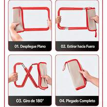 Silla y Taburete Plegable Portátil para Exteriores, Taburete de Pesca Tamaño Grande Rojo con Armazón de Acero Reforzado, ligero y fácil de transportar,Ideal para Camping, Viajes, Vacaciones y Ocio, Diseño Compacto Plegable Ligero con Tela Oxford Resistente - Rojo - Ver 4