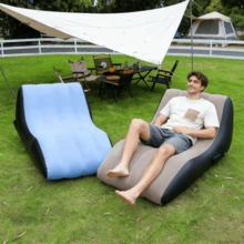 Inflatable Deck Chair, Inflatable Lounge Chair, Beach Inflatable Sofa Chair, Slouchy Sofa, Suitable For Indoor Living Room, Bedroom, Outdoor Travel, Camping, Picnic - Multicolor - View 7