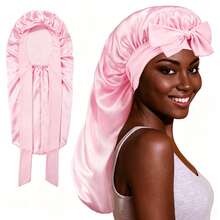 1pc Women's Silk Sleep Cap, Satin Sleep Cap, Soft Elastic Band, Silk Sleep Cap, Satin Sleep Cap - Multicolor - View 12