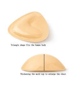 1 Pair Double-Sided Adhesive Triangle Breast Pads, Reusable Push-Up Pads, Suitable For Strapless Bras, Bikinis, Swimsuits, Sports Bras, Invisible Support - Multicolor - View 4