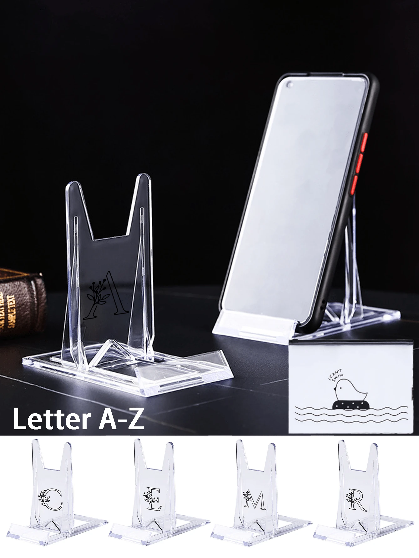 A-Z 便攜式手機支架,透明 DIY 可拆卸組裝手機支架,線條圖案收納袋,創意一體式折疊手機支架,附線條與字母圖案,懶人桌面手機支架,旅行必備,桌面配件,家居裝飾,收納用品,旅行配件,節日禮物,聖誕禮物,情人節禮物,教師節禮物,春夏秋冬最愛,新年禮物,辦公用品 - 彩色 - 查看 1