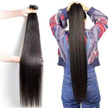 BINF Unprocessed Virgin Straight Blended Hair Bulk 8-16 Inch Double Weft Blended Hair Weaving Natural Raw Blended Hair Extensions For Women Hairstyle 10g/PCS - S1 - View 4