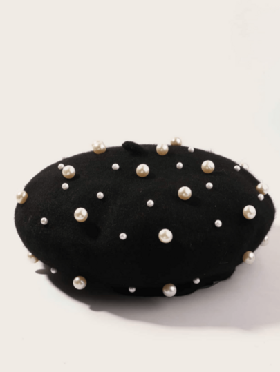 Autumn/Winter Pearl Beret Hat For Kids, Cute Girls Baby Pearl Hat For Outings
