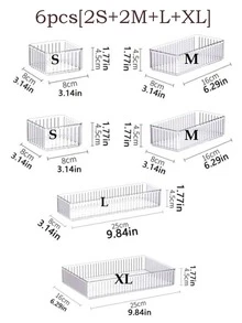 10/7/6/5/1pc Drawer/Desktop Cosmetic Storage Box, PET Material, Suitable For Organizing Office Supplies, Hair Accessories, Cosmetics, Beauty Products, Tableware, Daily Necessities, Jewelry, Home Decor And Bathroom Supplies - Clear - View 15