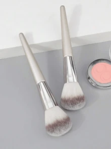 1 Peça Pincel de Pó Fofo para Blush e Base, Ferramenta de Maquiagem Sintética Macia para um Visual Natural e Misturado, Pincel Cosmético Premium para Aplicação em Todos os Tipos de Pele - Multicolorido - Visão 1