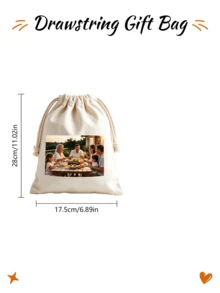 Customizable Photo Polyester Drawstring Bag, Soft & Durable Multi-Purpose Storage Pouch, Party Favor, Holiday Gift, Small Jewelry Universal Packaging Storage Bag - Apricot - View 10