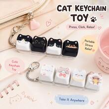1pc Creative Keyboard Keycap Keychain, Colorful Crisp Tactile Desktop Toy, Relieve Stress And Anxiety, Fun Office Decor, Unique Gift Choice - Multicolor - View 2