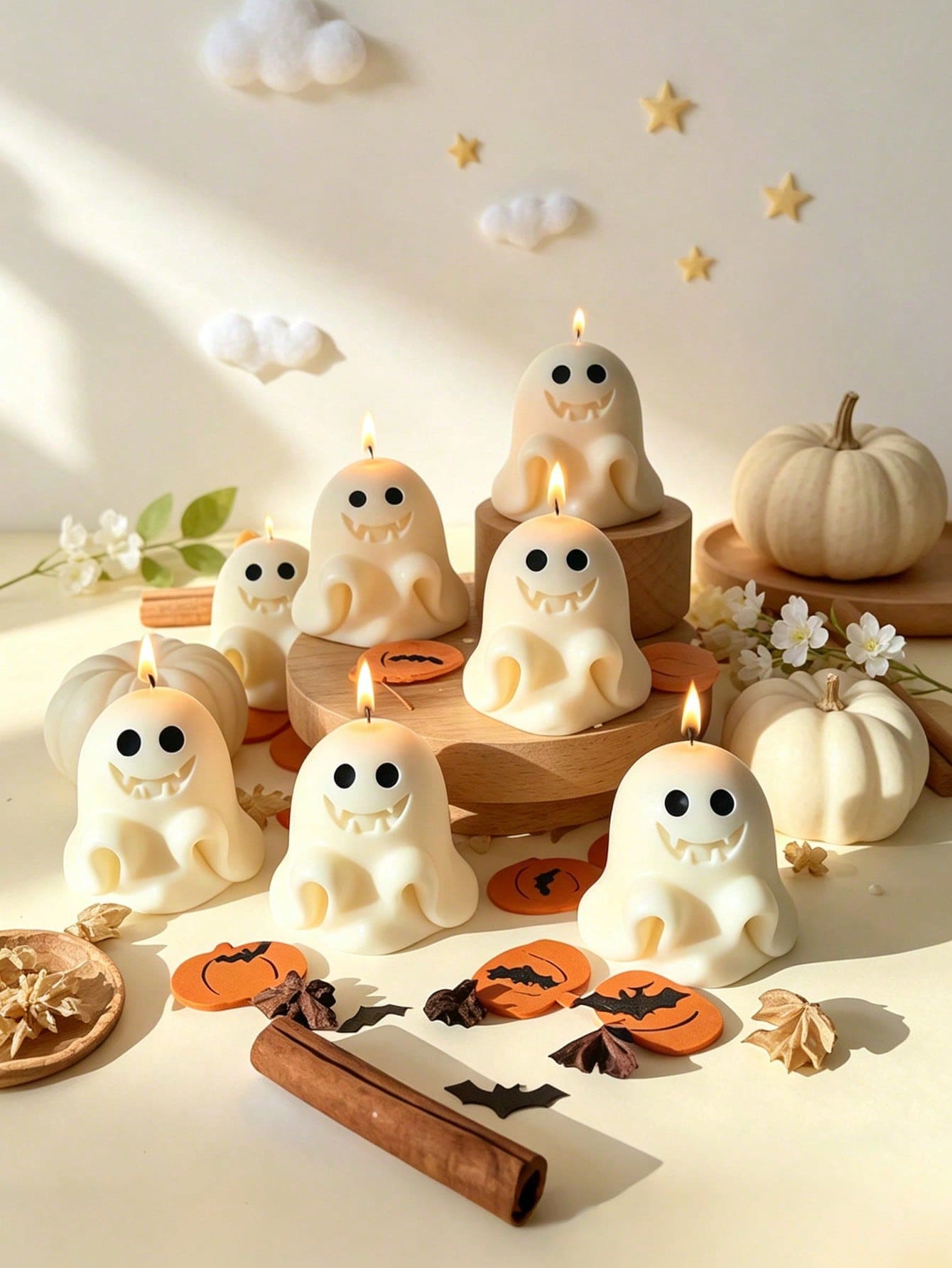Halloween Spooky Ghost Candle Silicone Mold, Soft And Easy To Demold, Suitable For Candle Making, Especially Scented Candles, DIY Candles, Soap, Halloween Home Decor And Holiday Gift Mold
