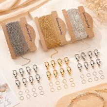 QIAO DIY Chain-Making Kit, Including Gold, Silver, And Gunmetal-Black Chains, Lobster Clasps, And Jump Rings, Suitable For Making DIY Necklaces, Bracelets, - Multicolor - View 12
