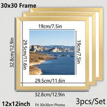 1pc/3pcs/Set 30x30/25x25/20x20cm Multicolor Photo Frames, Exquisite Large Picture Frames For Wall, Portrait Frame For Photo Wall, Picture Frames Collage Wall Decor, Fit 12x12/10x10/8x8-In Pictures, Black/White/Wood Grain/Gold, Classic(No Photo Paper) - Multicolor - View 22