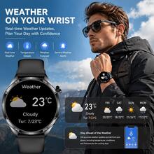 Latest Fashion Tech Design Business Sports Smartwatch With 1.50-Inch Large Screen, LED Spotlight, 250mAh Battery, Full Touchscreen, Round Face, Wireless Calling, Answer/Reject Calls, Call Reminder, Message Notification, Pedometer, Wireless Music, Multiple Sports Modes, Suitable For Men And Women, Birthday Gift For Couples, Elders, Friends, Classmates - View 6