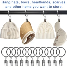 6/9/12/15/18/20Pcs Silver Curtain Rings With Clips, Inner Diameter 2.5cm/0.98inch, Multi-Functional Hooks For Hanging Curtains, Bows And Hats, Suitable For Various Rod Sizes, Perfect For Home Decor - Multicolor - View 7