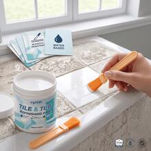 1pc 300g/10.58oz Tile & Bathtub Refinishing Paint With Brush, Water-Based Bathtub Refinishing Coating, Waterproof & Scratch-Resistant Ceramic Repair Agent - Tile and Bathtub Refinish Paint - View 4