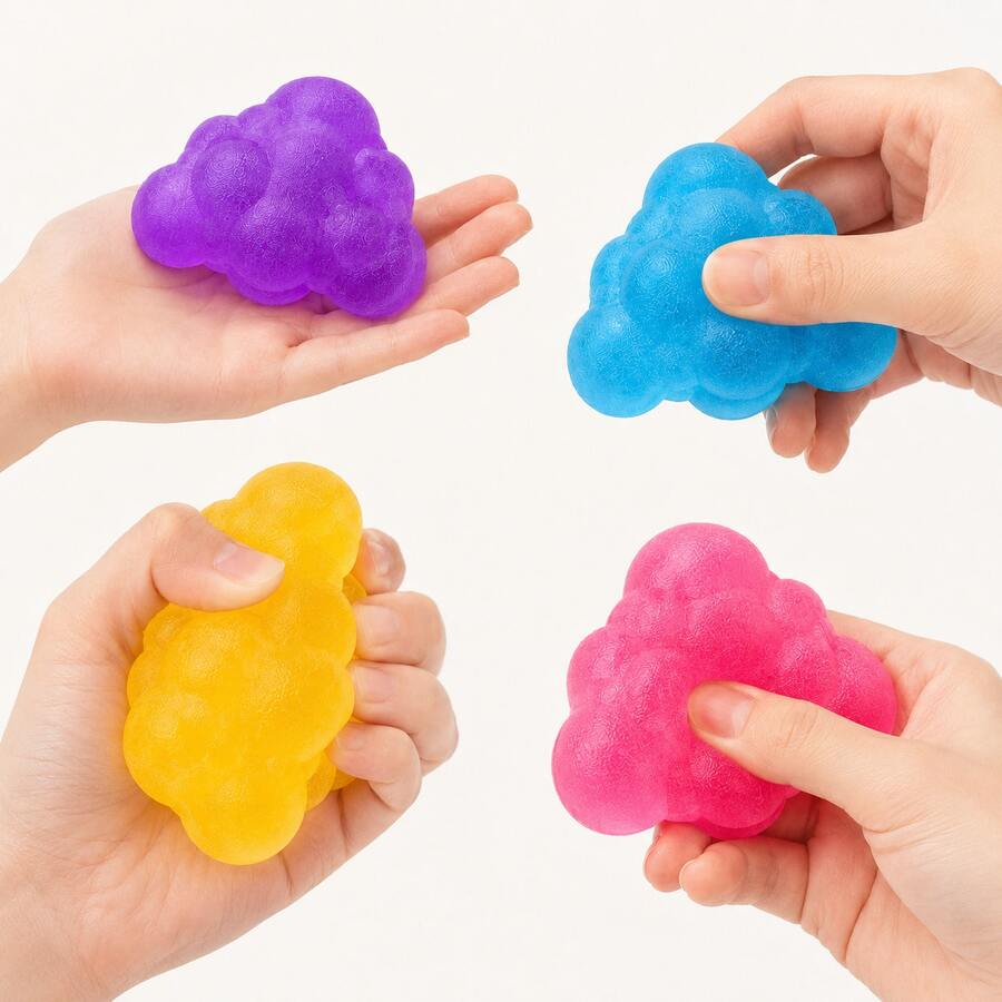 1pc Bright Cloud Shaped Squeeze Toy, Stress Relief And Sensory Play Fidget Toy, Cute Pocket Desktop Toy, Suitable For School Office Home Relaxation, Classroom Prizes, Party Favors, Children Teens Adults Birthday Christmas Easter Halloween Gifts