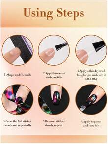 COLOURSMILE Starry Sky Foil Transfer Gel, Stiker Foil Kuku Perekat Kuat, Gel Perawatan Kuku yang Dikeringkan dengan Lampu LED - Clear - View 5