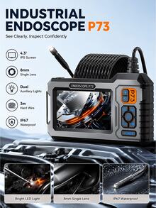 Industrial Endoscope Camera, 4.3-Inch IPS Screen, IP67 Waterproof, 1m/39-Inch Cable, With Magnet, Hook, Side Mirror, Suitable For Pipe Inspection, Car Repair, HVAC, Car Diagnosis, Men's Device - Endoscope - View 13