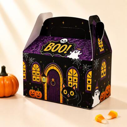 40PCS Halloween Haunted House Treat Boxes, Party Favor Candy Gift Boxes For Kids Trick Or Treat Halloween Party Supplies
