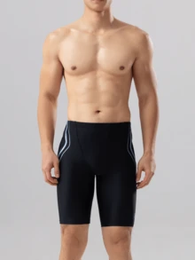 361degree 361° Men's Sports Competition Swim Trunks, Tech Line Colorblock, Fashionable And Eye-Catching, Adjustable Waist Drawstring, Suitable For Swimming, Surfing, Beach - Black - View 4