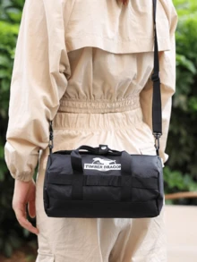 CAMEL CROWN Neutral Outdoor Sports Small Capacity Lightweight Shoulder Bag Messenger Fitness Cycling Bag - Black - View 4