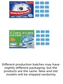 JUE FISH Washing Machine Cleaning Tablets, Suitable For Top-Loading And Front-Loading Washing Machines, Removes Odors, Hard Water Stains, Limescale, Soap Scum And Lint, Amazing Effect, Lemon Scent, New And Old Models Randomly Shipped - Solid State - View 8
