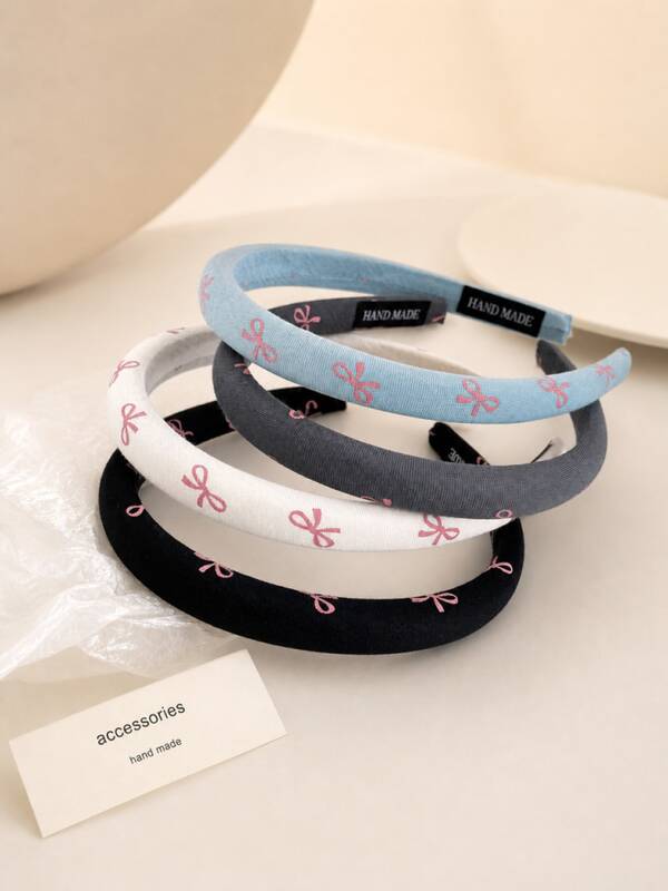 1 Piece Of High-End Pink Bow Headband Headband Hair Accessory
