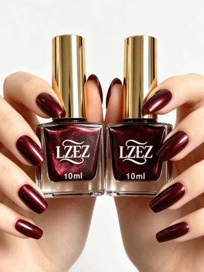 2 Bottles Water-Based Nail Polish - LZEZ - New Gold Cap 20ml No-Bake Peel-Off Long-Lasting Quick-Dry Nail Polish Gentle Color Palette Water-Based Nail Polish Peel-Off Quick-Dry Daily Versatile