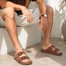Unisex Adjustable  Sandal, Plain, Casual - 駝色 - 查看 4