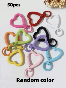 10/30pcs Colorful Rotating Heart-Shaped Lobster Clasp Hooks, Suitable For Bags, Dog Leashes, DIY Jewelry Making Accessories - Heart-shaped Keychain - View 15
