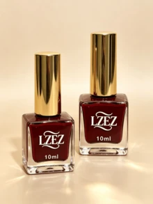 2 Frascos de Esmalte de Unhas à Base de Água - LZEZ - Nova Tampa Dourada 20ml Esmalte de Unhas Descascável de Longa Duração Secagem Rápida Paleta de Cores Suaves Esmalte de Unhas à Base de Água Descascável Secagem Rápida Versátil para Uso Diário - Vinho - Visão 5
