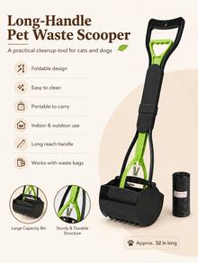 This Foldable Pet Poop Scooper Is Available In Multiple Colors, Allows You To Clean Up Pet Waste Without Bending Over, Frees Your Hands, Suitable For Backyard Lawns, Outdoor Walks And Daily Pet Cleaning - Multicolor - View 9
