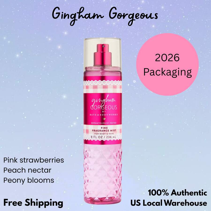 Bruma de fragancia de Bath & Body Works - Paquete de 1 (Tamaño completo - 8 OZ) - guinga hermosa - Ver 1