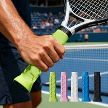 Non-Slip Silicone Tennis Racket Grip Cover, Shock-Absorbing Honeycomb Grip Sleeve, Enhanced Control And Comfort - Multicolor - View 5