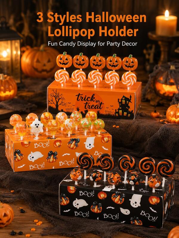 1pc Spooky Halloween Multi Hole Lollipop Holder Party Table Candy Display Stand
