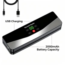 ENSSU Portable Wireless Automatic Food Sealer, USB Rechargeable, Suitable For Kitchen, Outdoor, Camping, Emergency, Manual/Pause Function, Compact Vacuum Sealer, Suitable For Snack Bags, Long-Term Preservation, Survival Gear - Multicolor - View 10